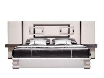 VERTIGO - Double bed with upholstered headboard and integrated nightstands by Siwa Soft Style - view 2
